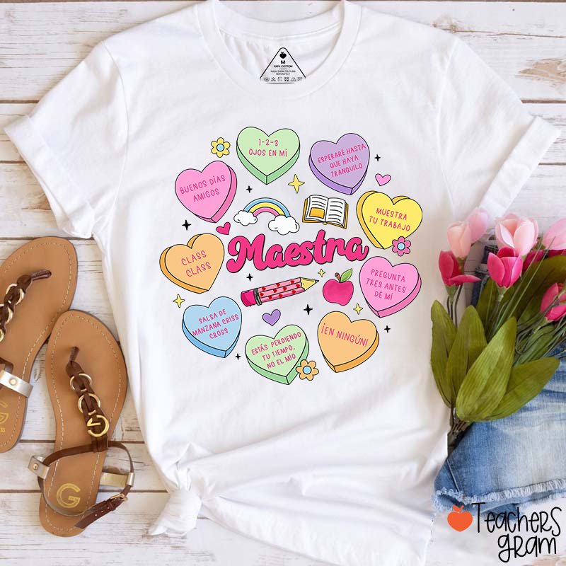 Maestra Love Encourage Spanish Teacher T-Shirt