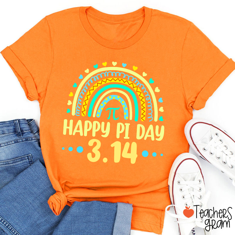 Happy Pi Day Rainbow Teacher T-Shirt