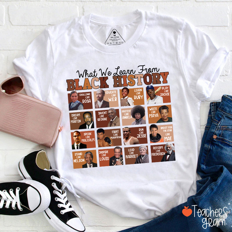 What We Learn From Black History Teacher T-Shirt