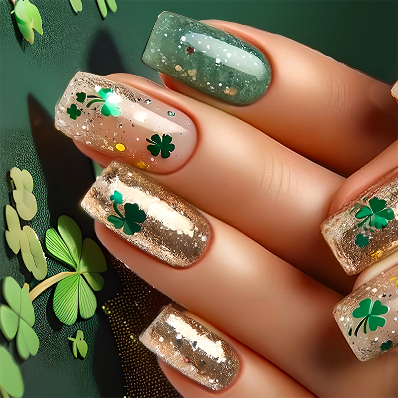 Four Leaf Clover St. Patrick's Day Teacher Fake Nail
