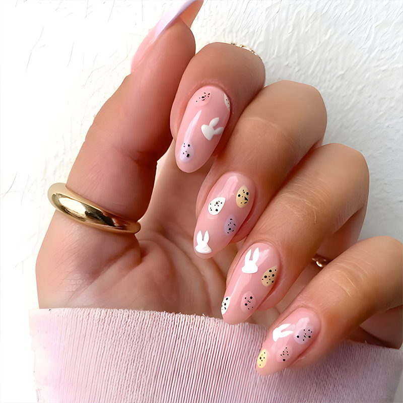 24pcs Easter Egg Bunny Teacher Fake Nail