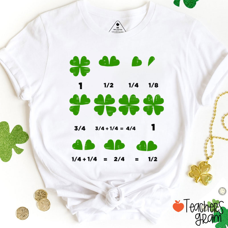 St Patricks Day Math Shamrock Teacher T-Shirt