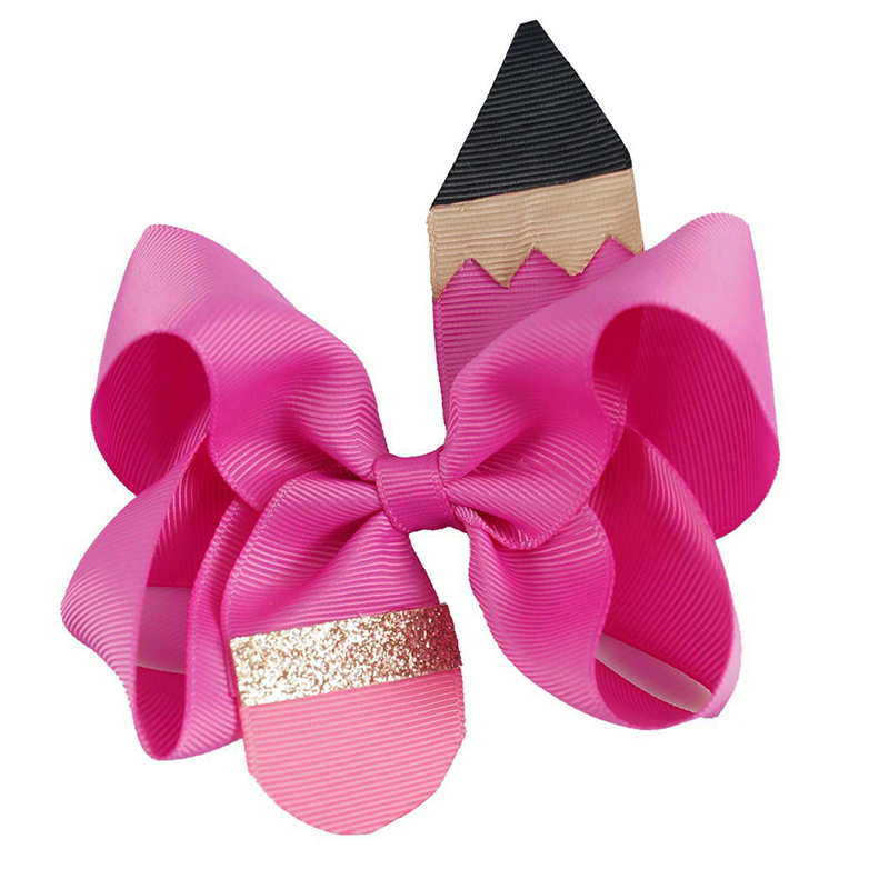Pencil Bow Teacher Hair Clip