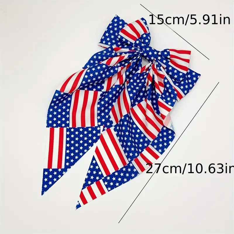 4th Of July American Flag Patriotic Hair Bow Clips
