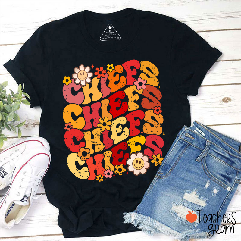 Personalized Mascot Game Day Flowers Teacher T-Shirt