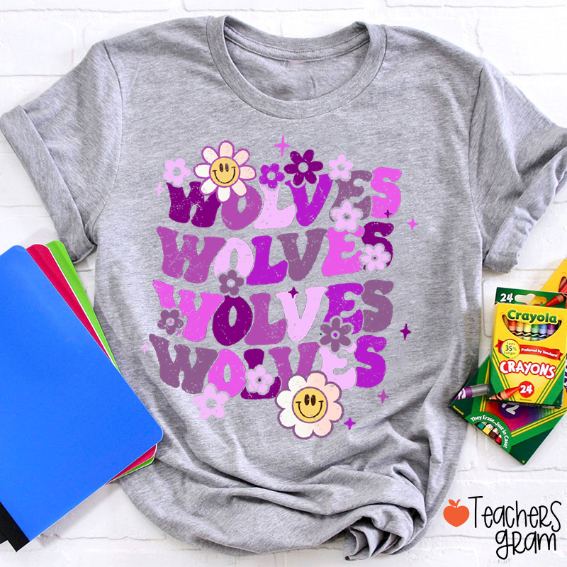 Personalized Mascot Game Day Flowers Teacher T-Shirt