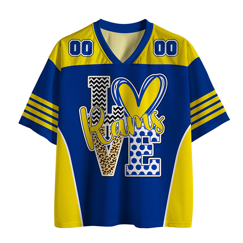 Personalized Mascot Love School Spirit Teacher Mesh Jersey