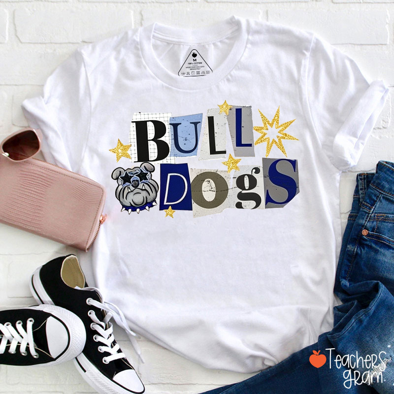 Personalized Mascot Collage Letter Sport Team Teacher T-Shirt