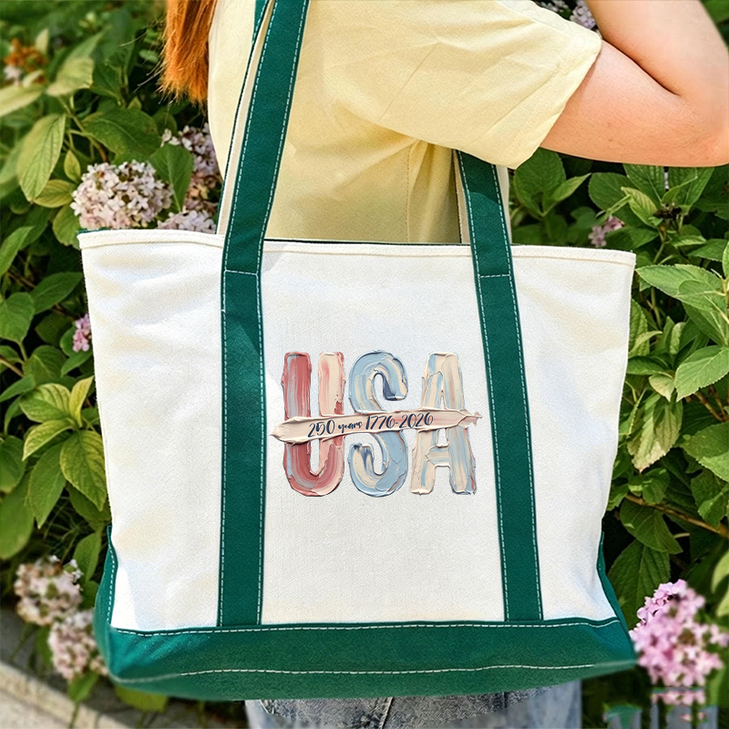 Watercolor USA 250 Years Teacher Canvas Tote Bag