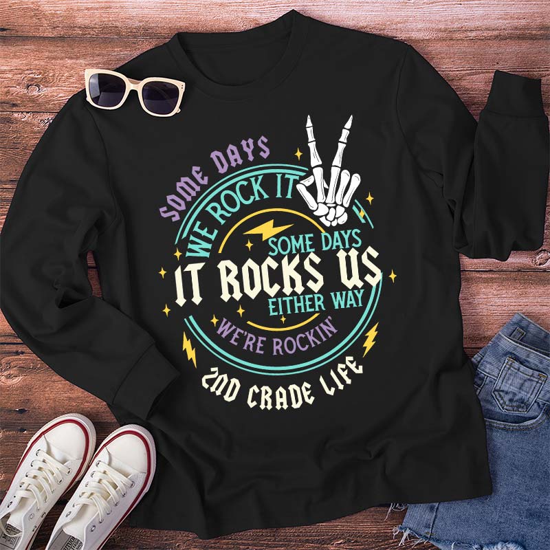 Personalized Grade Rock This School Teacher Long Sleeve T-Shirt