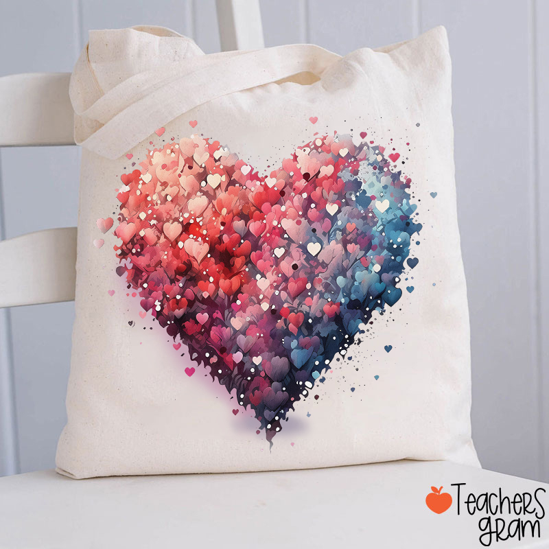Bubble Heart Teacher Tote Bag