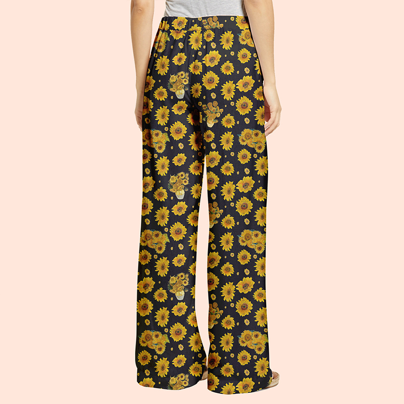 Art Sunflower Teacher Wide Leg Pants
