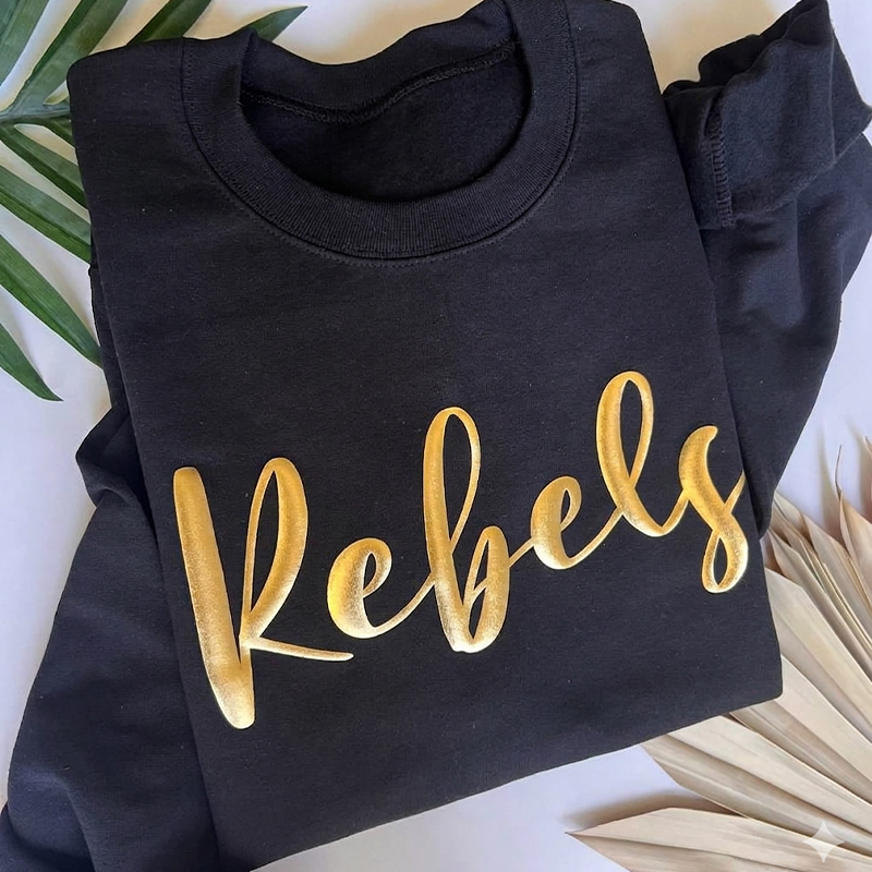 Personalized Mascot Sport Puff Printed Handlettered Teacher Crewneck Sweatshirt