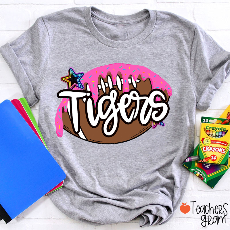 Personalized Mascot And Sport Ice Cream Drip Teacher T-Shirt