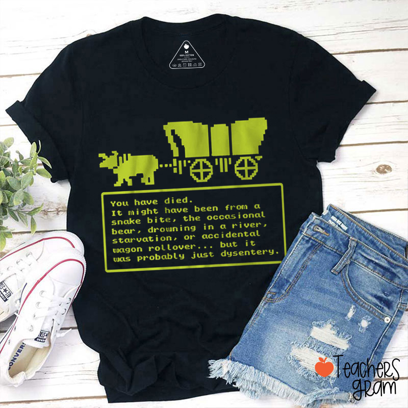 Retro Oregon Trail Game Teacher T-Shirt