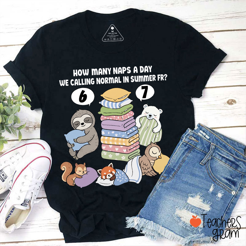 How Many Naps A Day We Calling Normal In Summer Fr Teacher T-Shirt