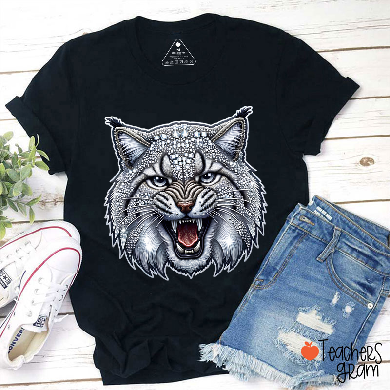 Personalized Mascot Sparkly Diamond School Spirit Teacher T-Shirt