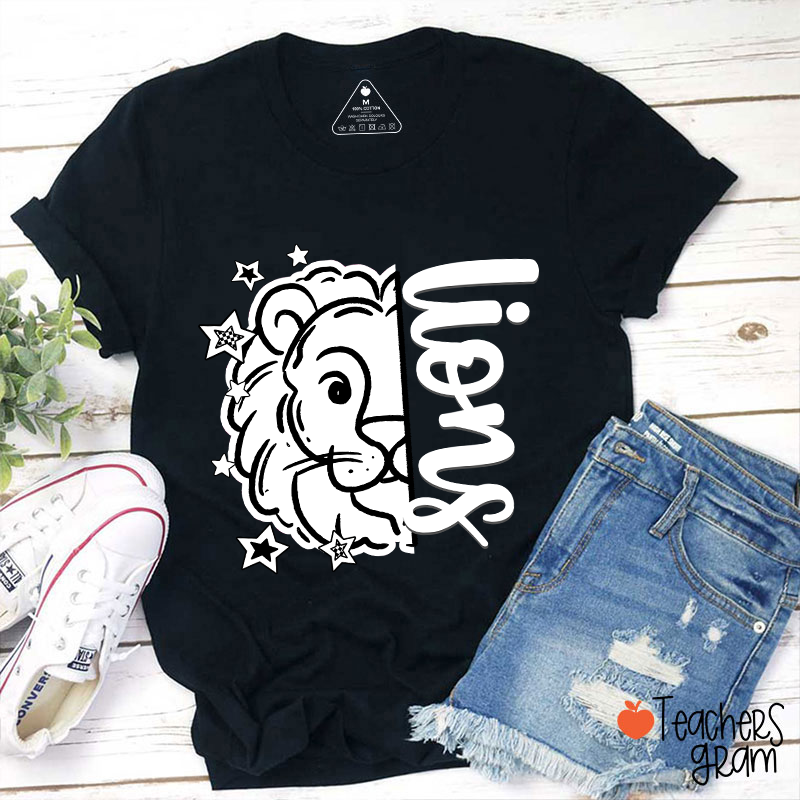 Personalized  Mascot Stick Figure Drawing Teacher T-Shirt