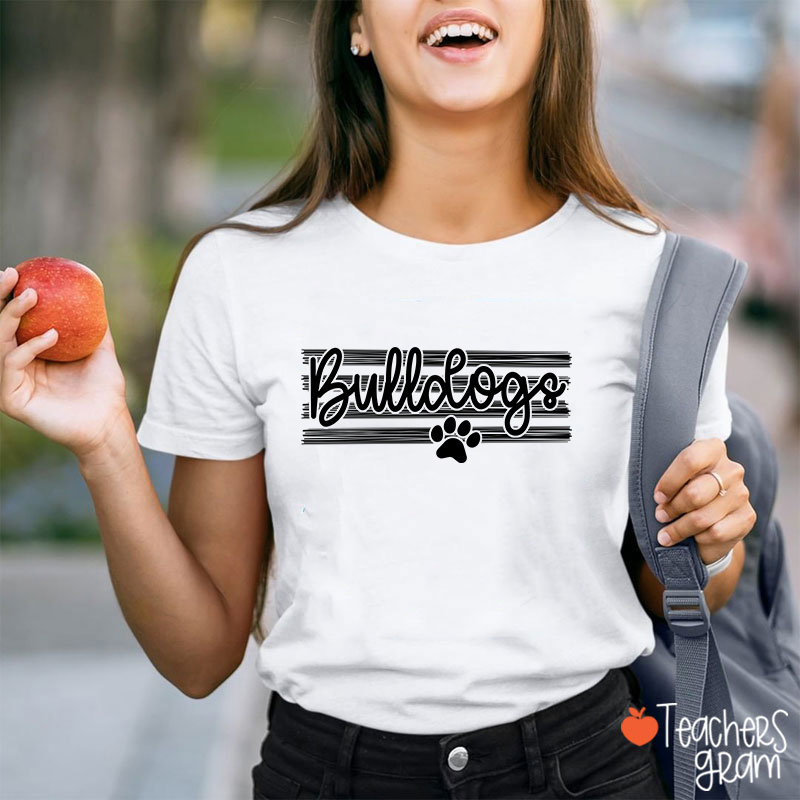 Personalized Mascot On Stripes Spirit Game Day Teacher T-Shirt
