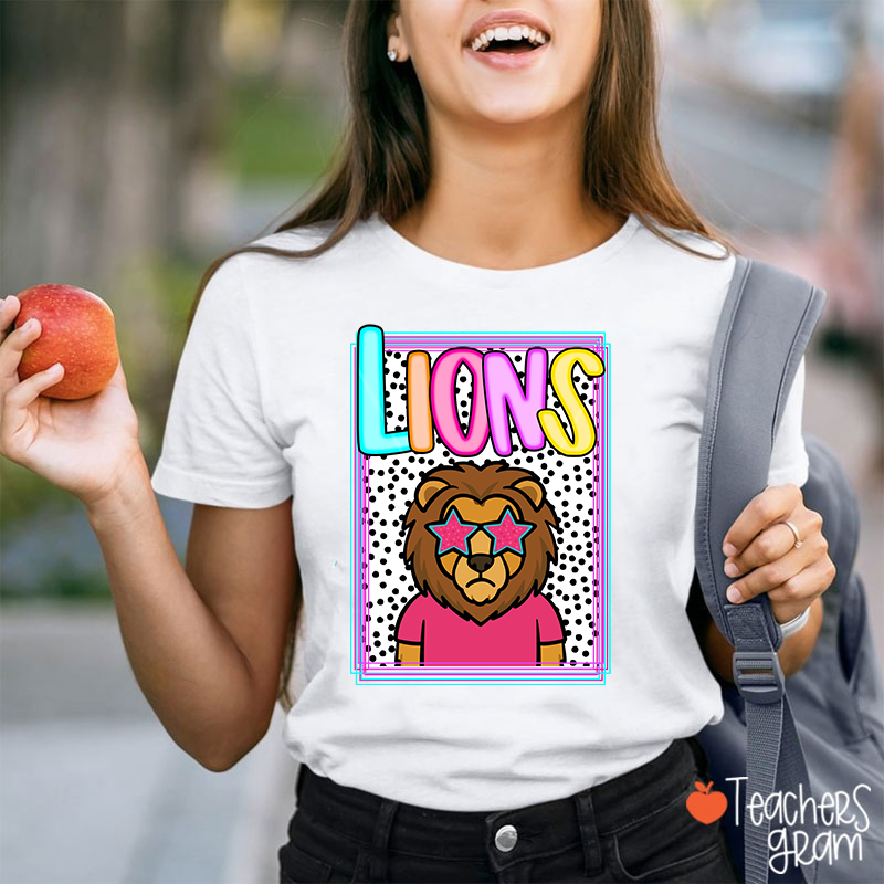 Personalized Mascot Polka Dot Preppy School Spirit Teacher T-Shirt