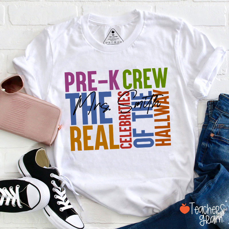 Personalized Grade Name Words Teacher T-Shirt