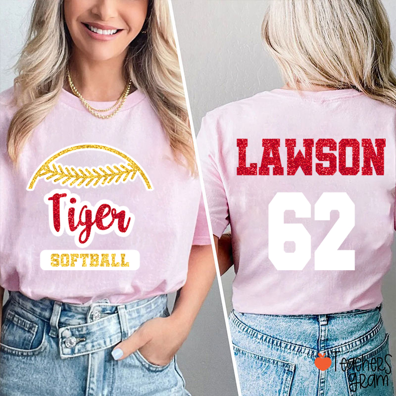 Personalized  Mascot And Name Go Warriors Teacher Two Sided T-Shirt