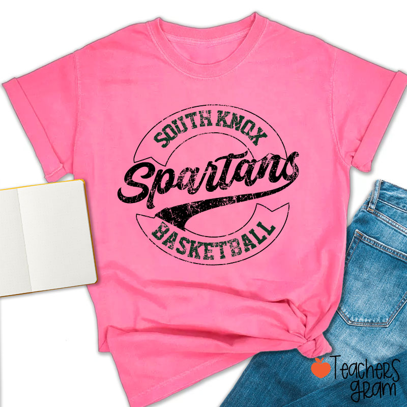 Personalized Mascot And School Name Distressed Retro School Spirit Teacher T-Shirt