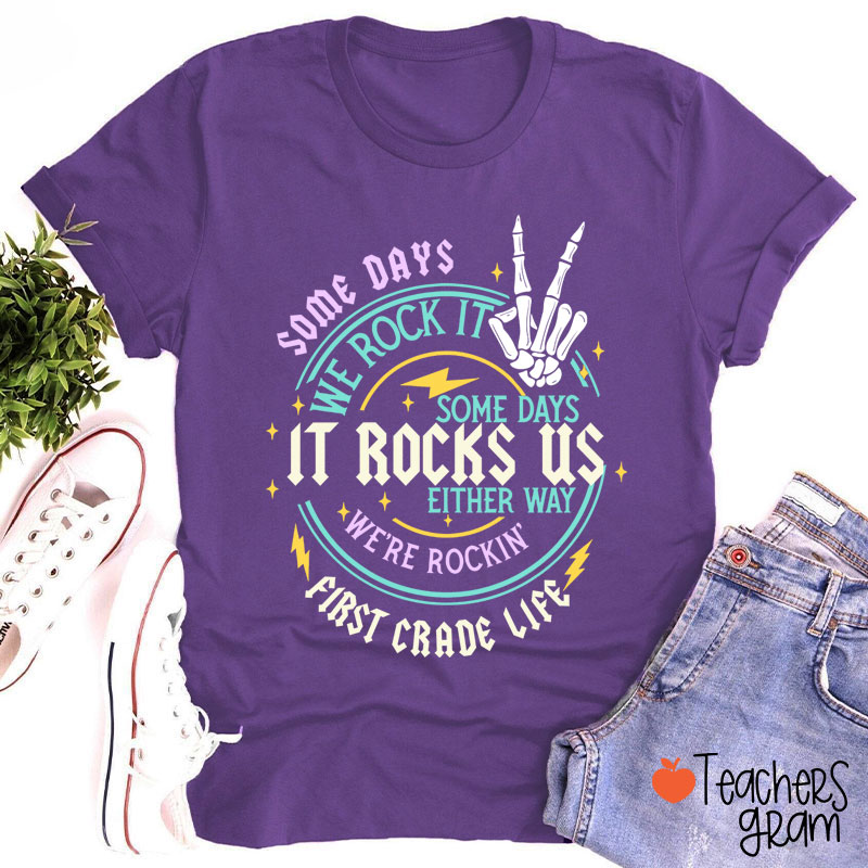 Personalized Grade Rock This School Teacher T-Shirt
