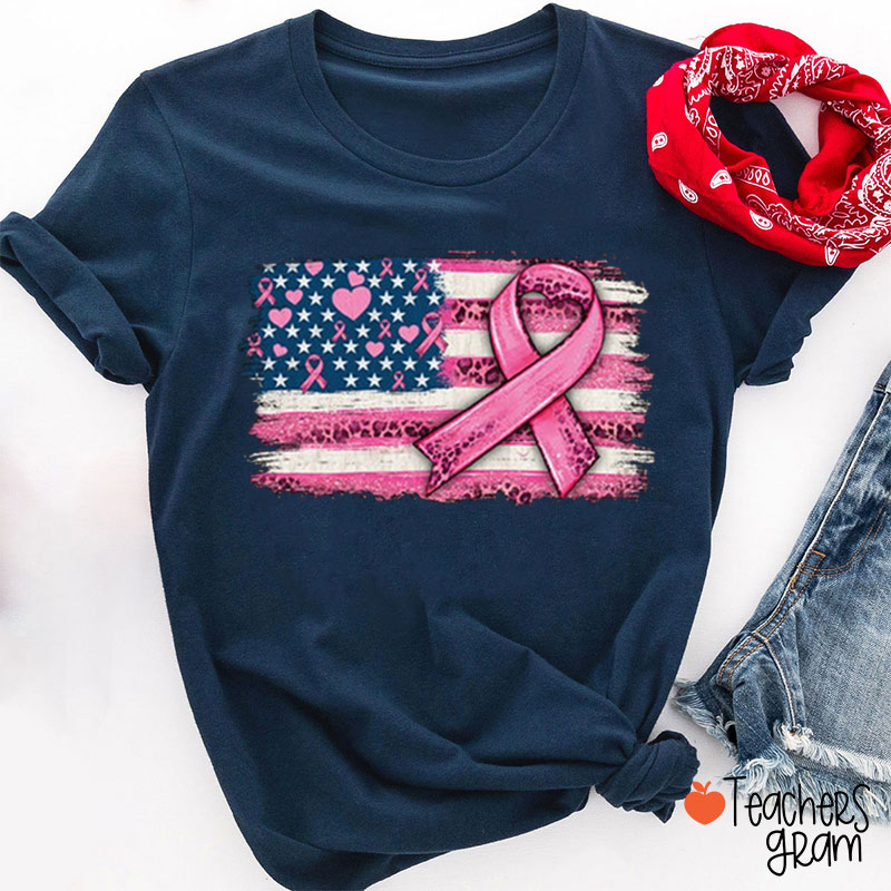 Flag Of Breast Cancer Prevention Ribbon Elements T-Shirt