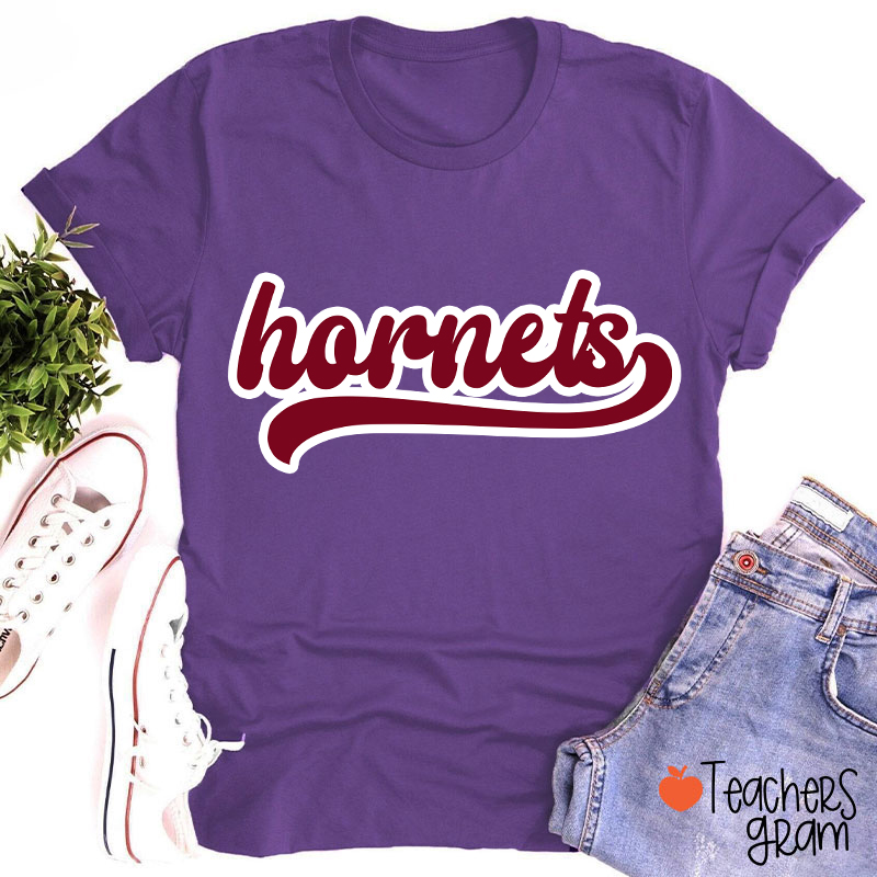 Personalized Mascot School Spirit Contrasting Colors Teacher T-Shirt