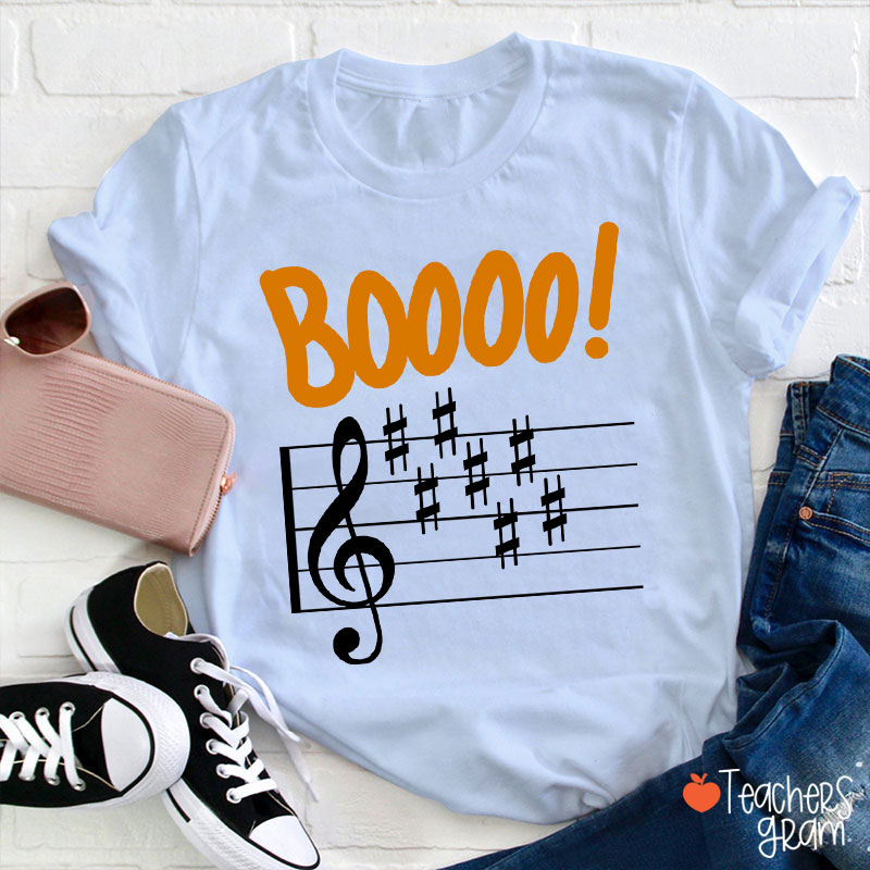 Boo Music Score Teacher T-Shirt