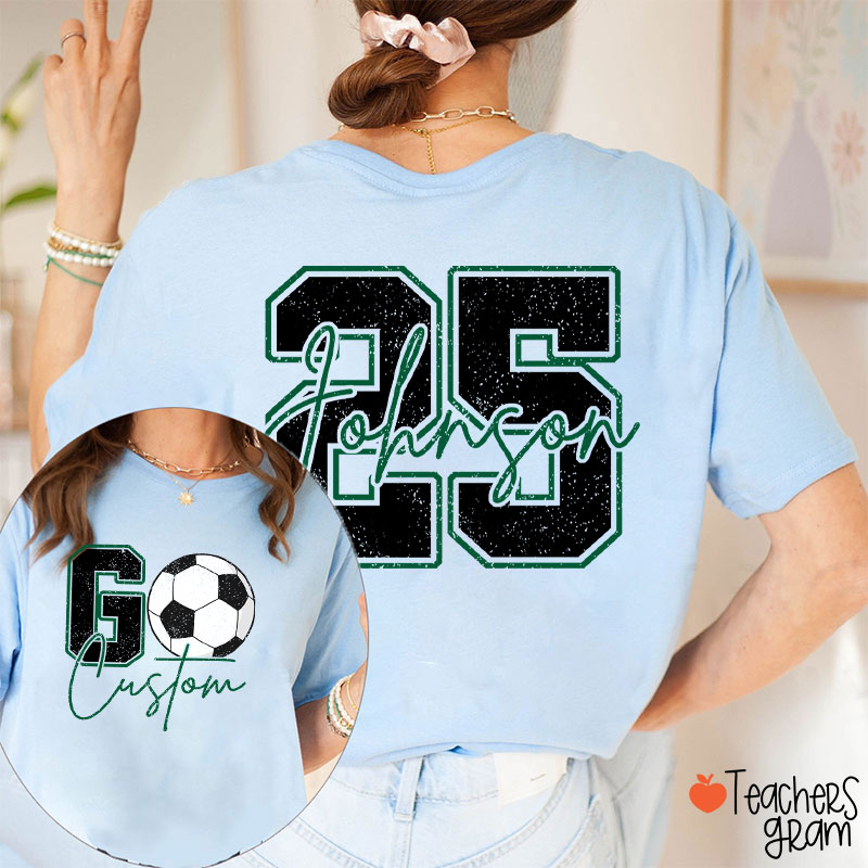Personalized Mascot And Sport Go School Spirit Teacher Two Sided T-Shirt