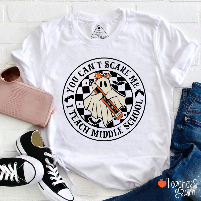 Personalized You Can't Scare Me I Teach My Grade Spooky Teacher T-Shirt Sale-Teachersgram