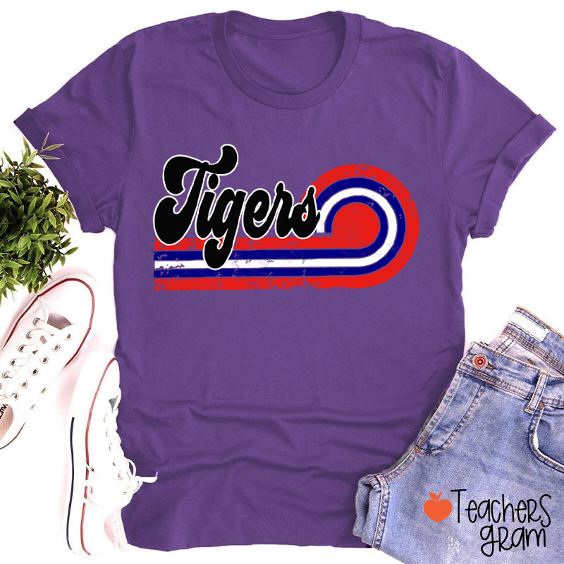 Personalized Retro Mascot School Spirit Teacher T-Shirt