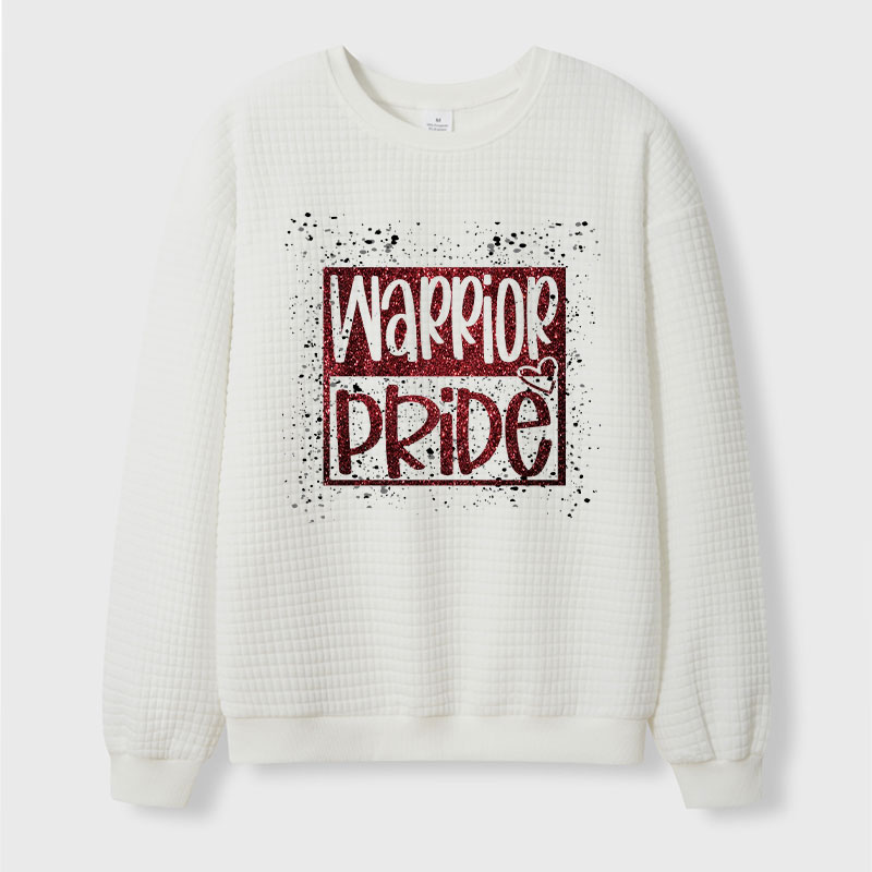 Personalized Mascot Confetti And Glitter Teacher Waffle Knit Sweatshirt