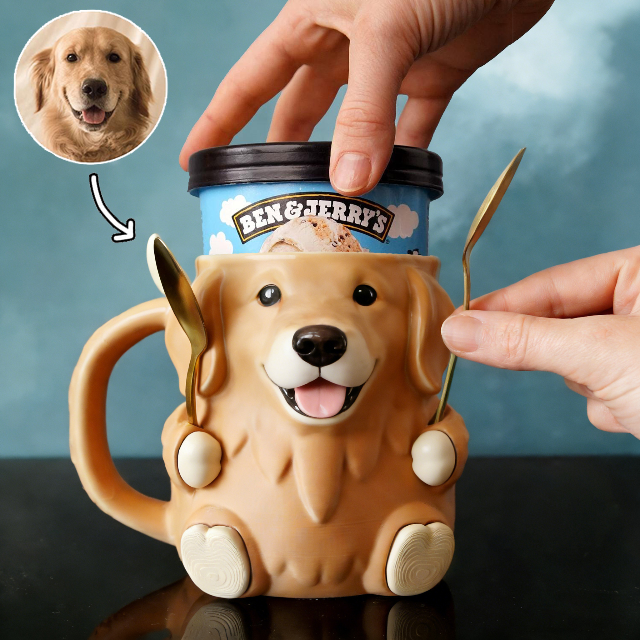 Personalized Pet Ice Cream Pint Holder