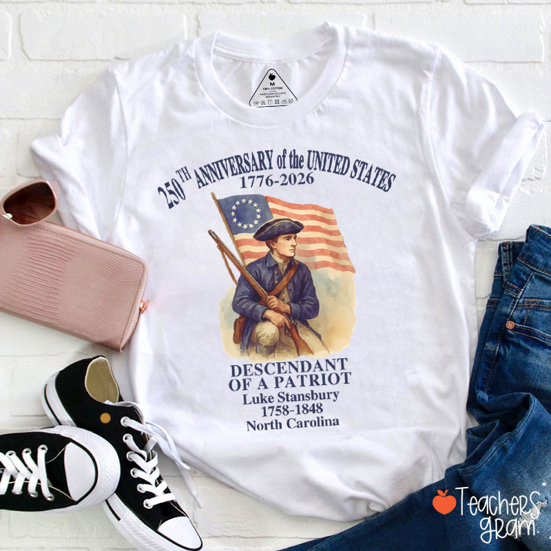 Personalized 250th Anniversary Of The United States Teacher T-Shirt