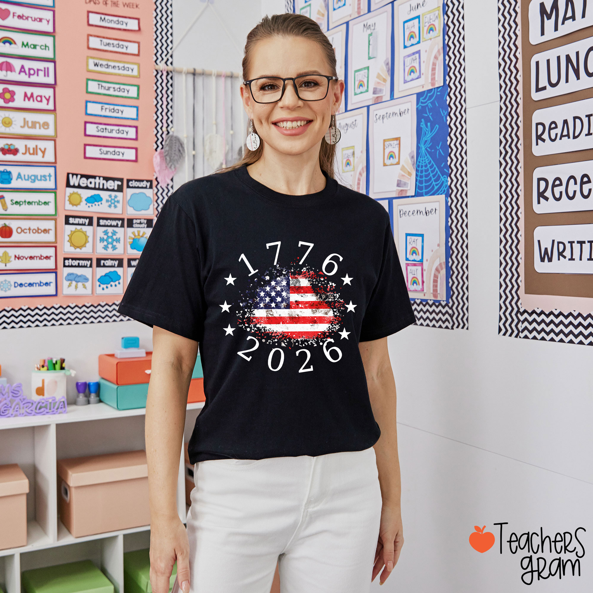 USA 250th Anniversary 1776-2026 Teacher T-Shirt
