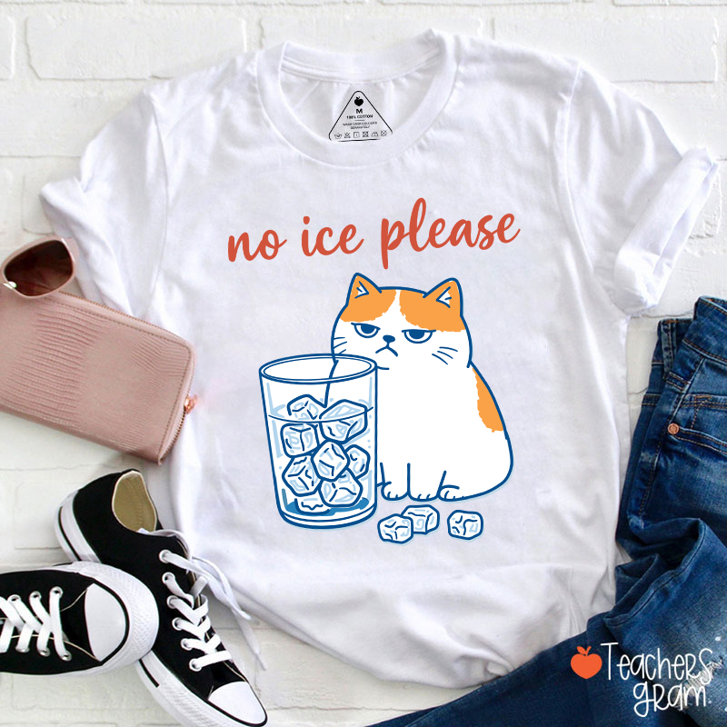 No ICE Please Cute Cat Teacher T-Shirt