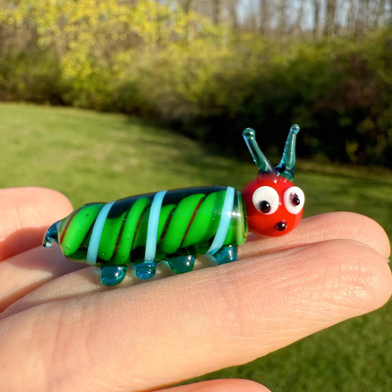 Handmade Glass Caterpillar Figurine