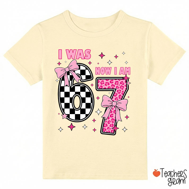 I Was Six Now I'm Seven Checkered Class T-Shirt
