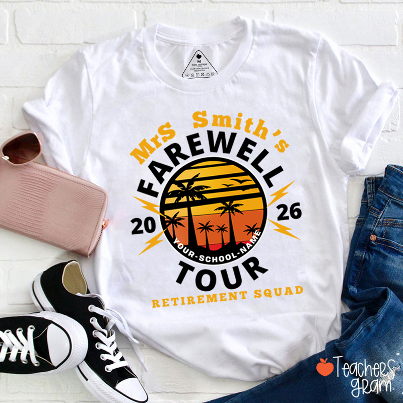 Personalized Teacher's Farewell Tour Retirement Squad Teacher T-Shirt