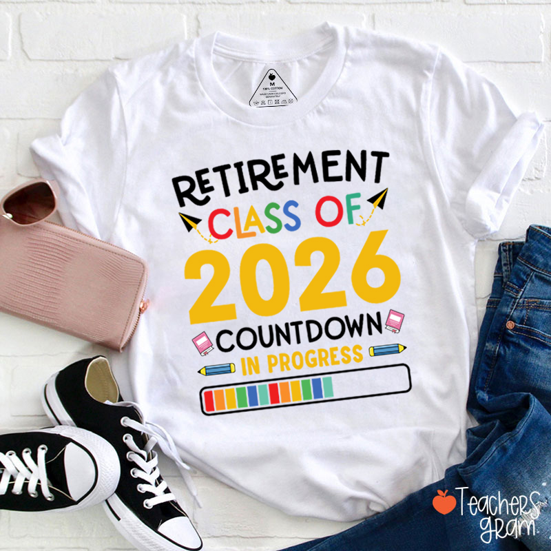 Personalized Countdown On Progress Retirement Teacher T-Shirt