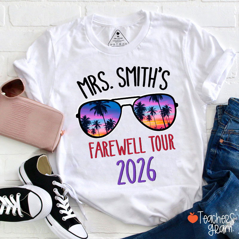 Personalized Name And Year Farewell Tour Retirement Teacher T-Shirt