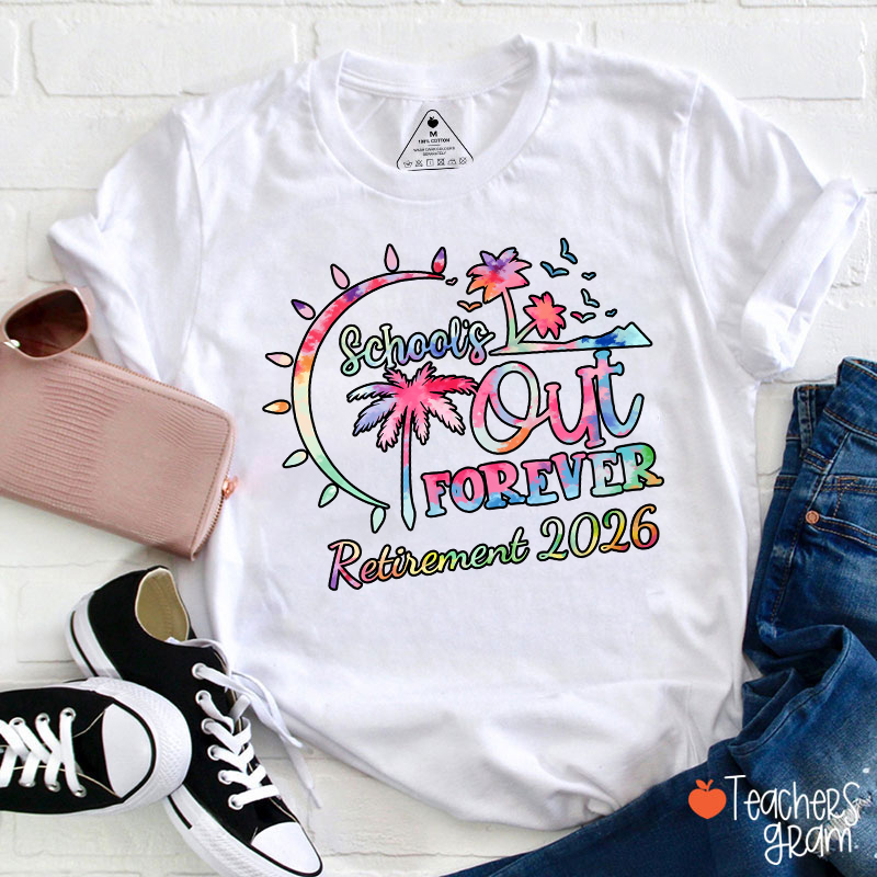 Personalized Tie Dye Style Retirement Teacher T-Shirt