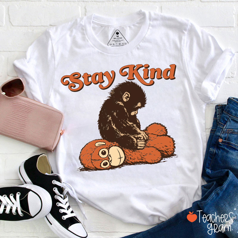 Punch Monkey Stay Kind Teacher T-Shirt