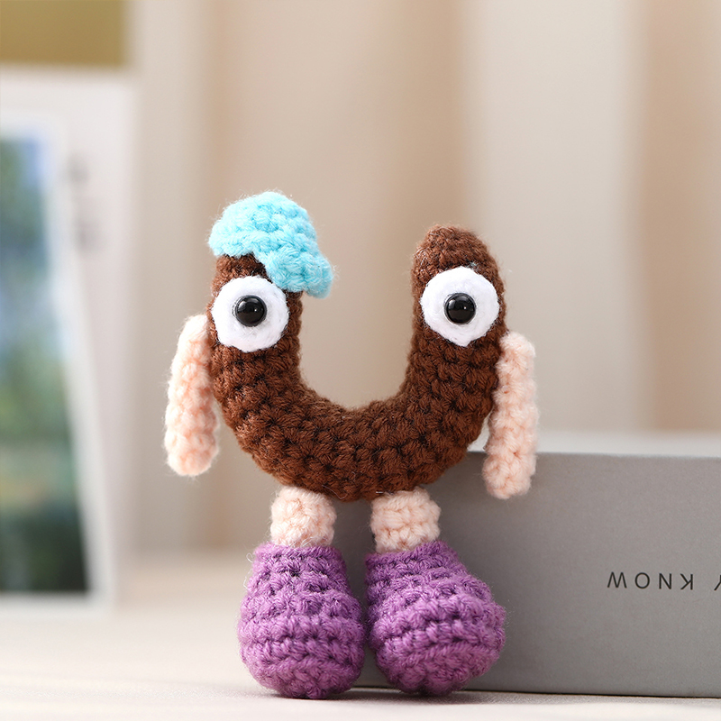 Fun Crocheted Alphabet English Letter Keychain