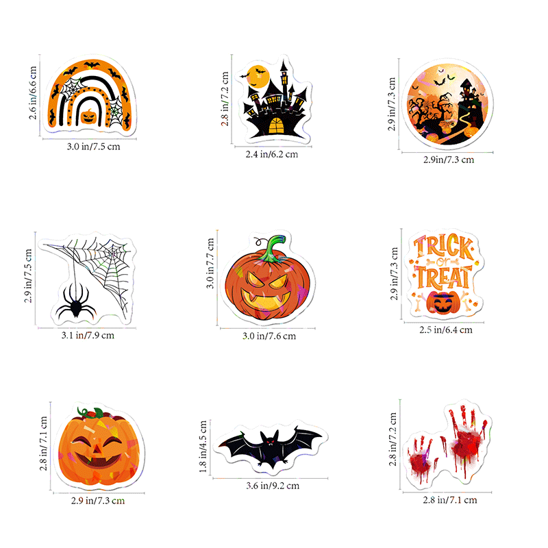 Laser Flash Halloween 160PCS Stickers Pack