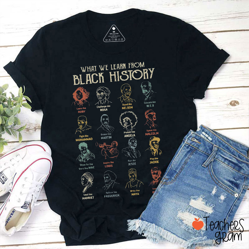 What We Learn From Black History Teacher T-Shirt
