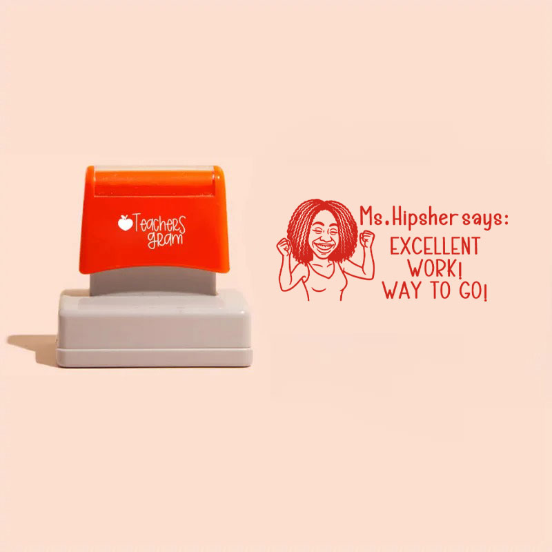 Personalized Excellent Work Way To Go Teacher Large Rectangle Stamp
